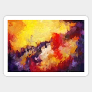 Abstract impressionist red yellow purple Sticker